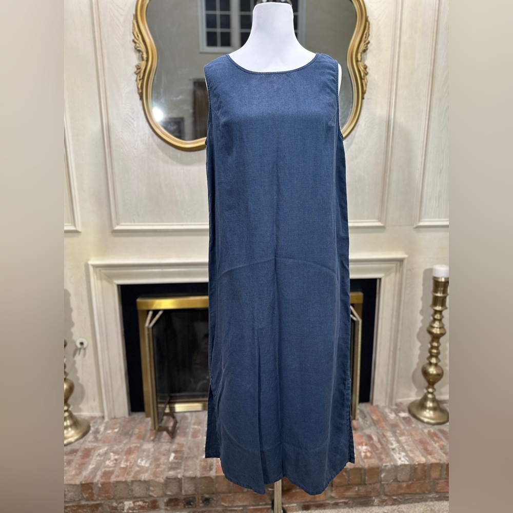 Plaza South Petite Sleeveless Maxi Dress 14P‎ Lagenlook Coastal Grandchild